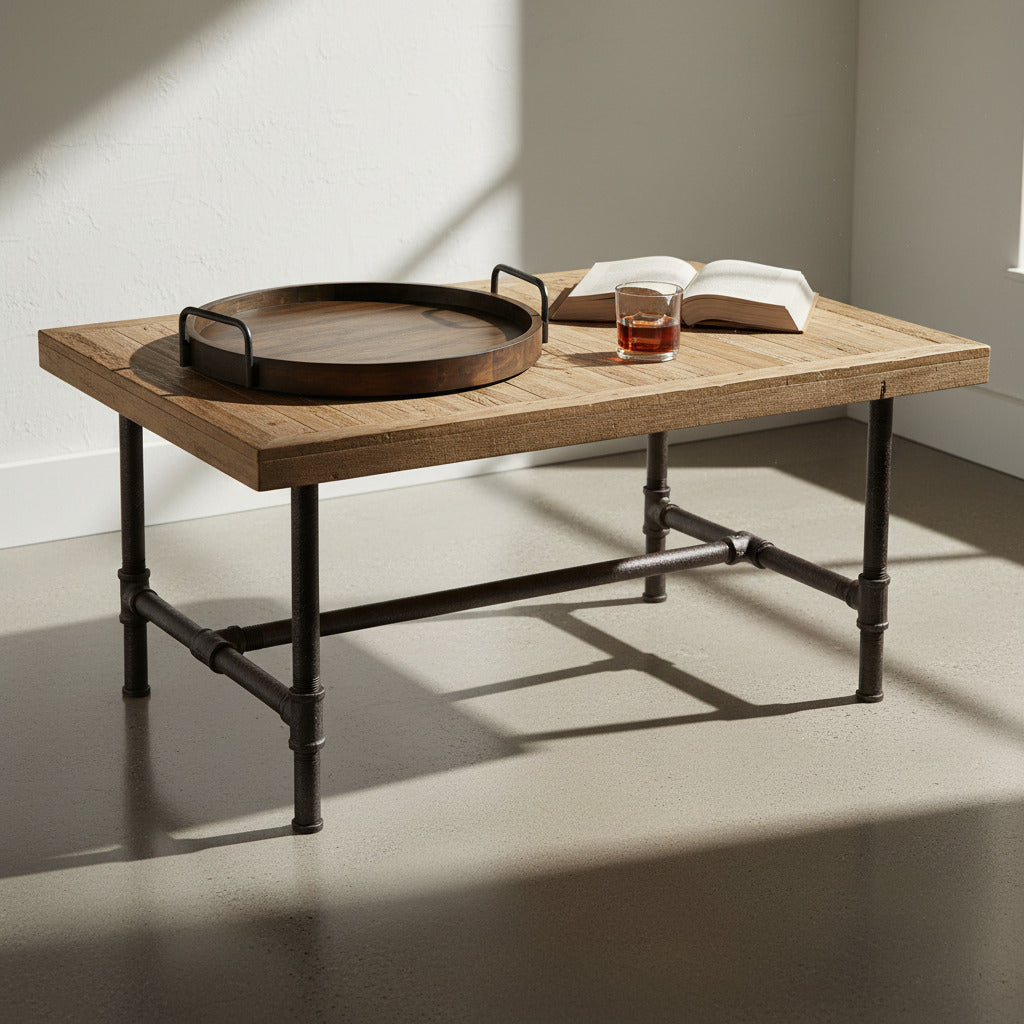 Round Wooden Tray with Handles