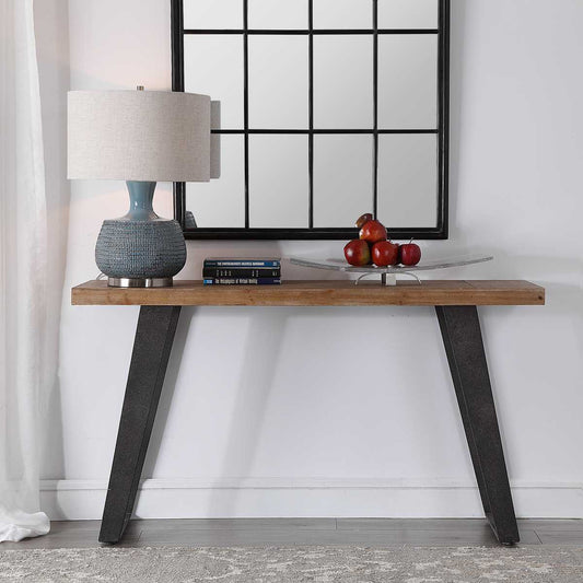 Weathered Oak Console Table.