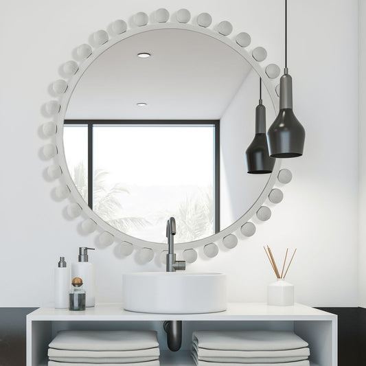 White Beaded Mirror.