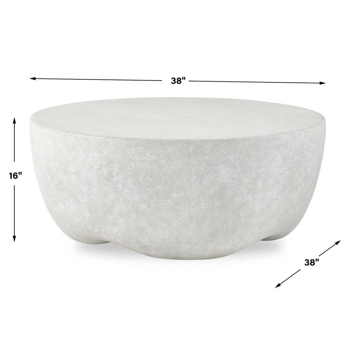 Concrete planter with dimensions on a white background