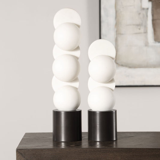 White modern sculpture sunlight.