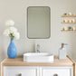 Black Rounded Rectangular Mirror Vanity.