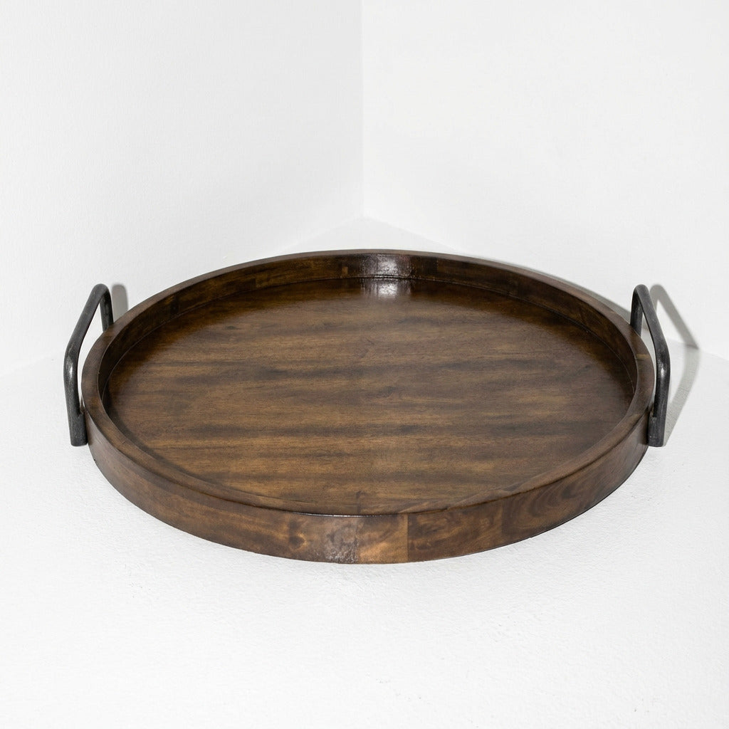 Uttermost Reine Round Wooden Tray, image size:1024x1024