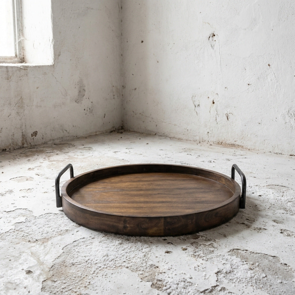 Uttermost Reine Round Wooden Tray, image size:1024x1024