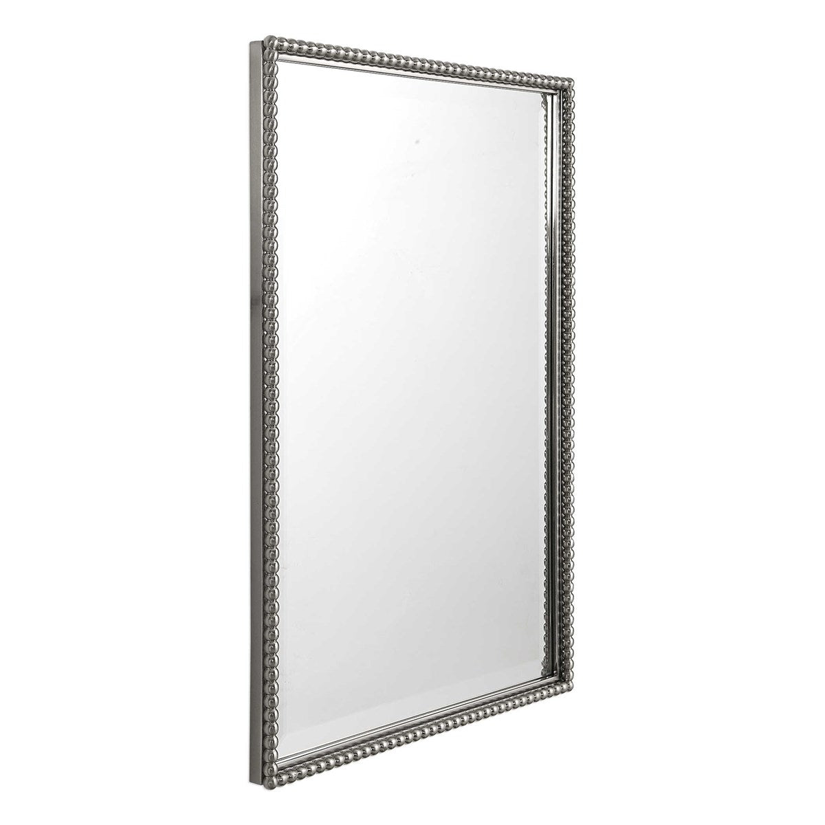 Nickel beaded vanity mirror