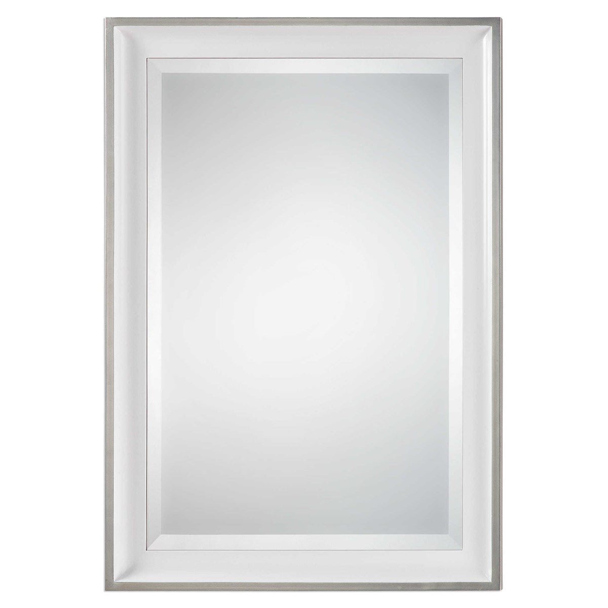 Gloss white rectangle mirror