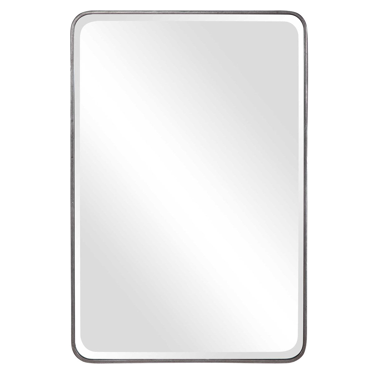Silver leaf rectangle mirror