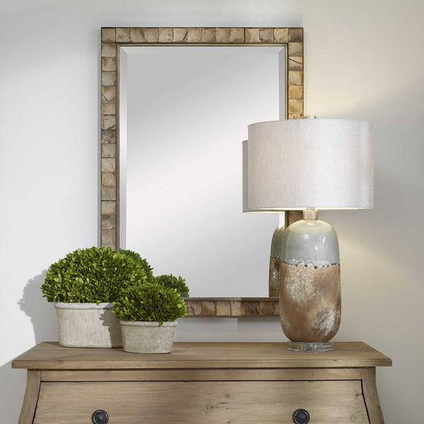 Coconut shell mirror