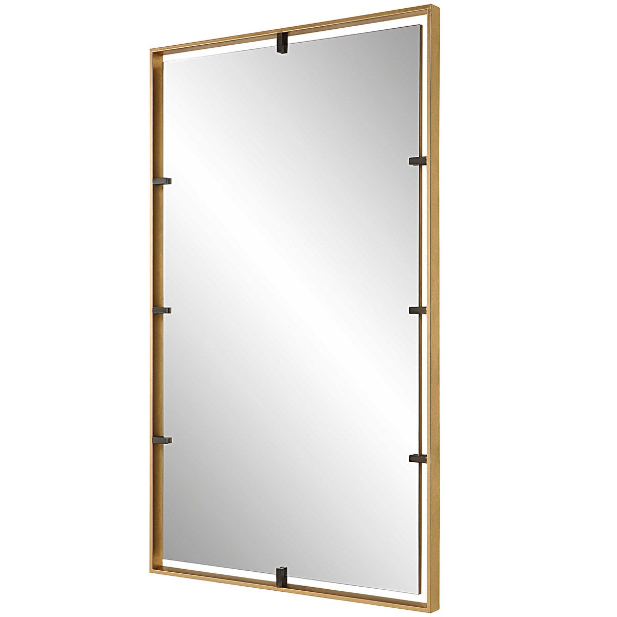 Warm gold rectangle mirror
