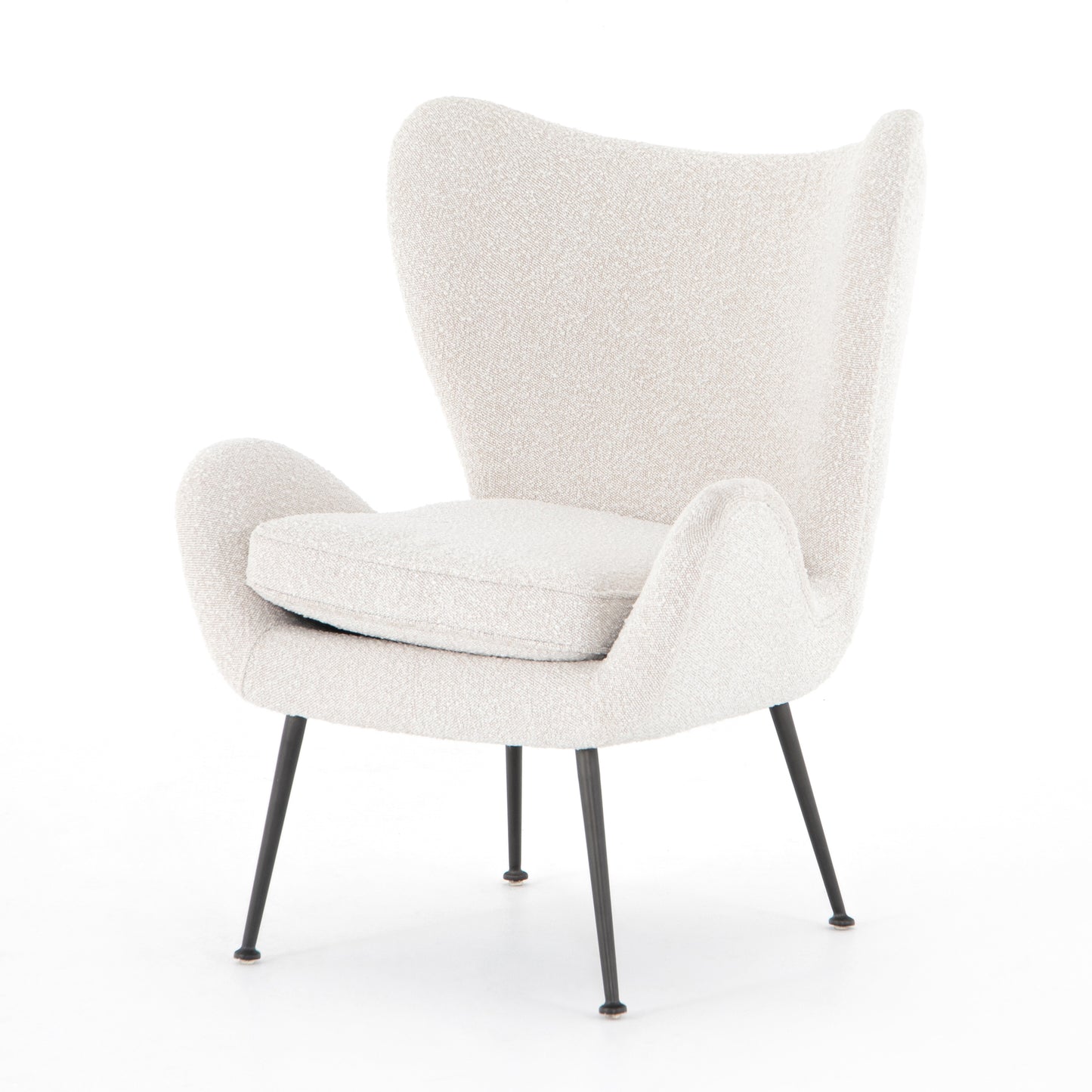 Wing chair with curves