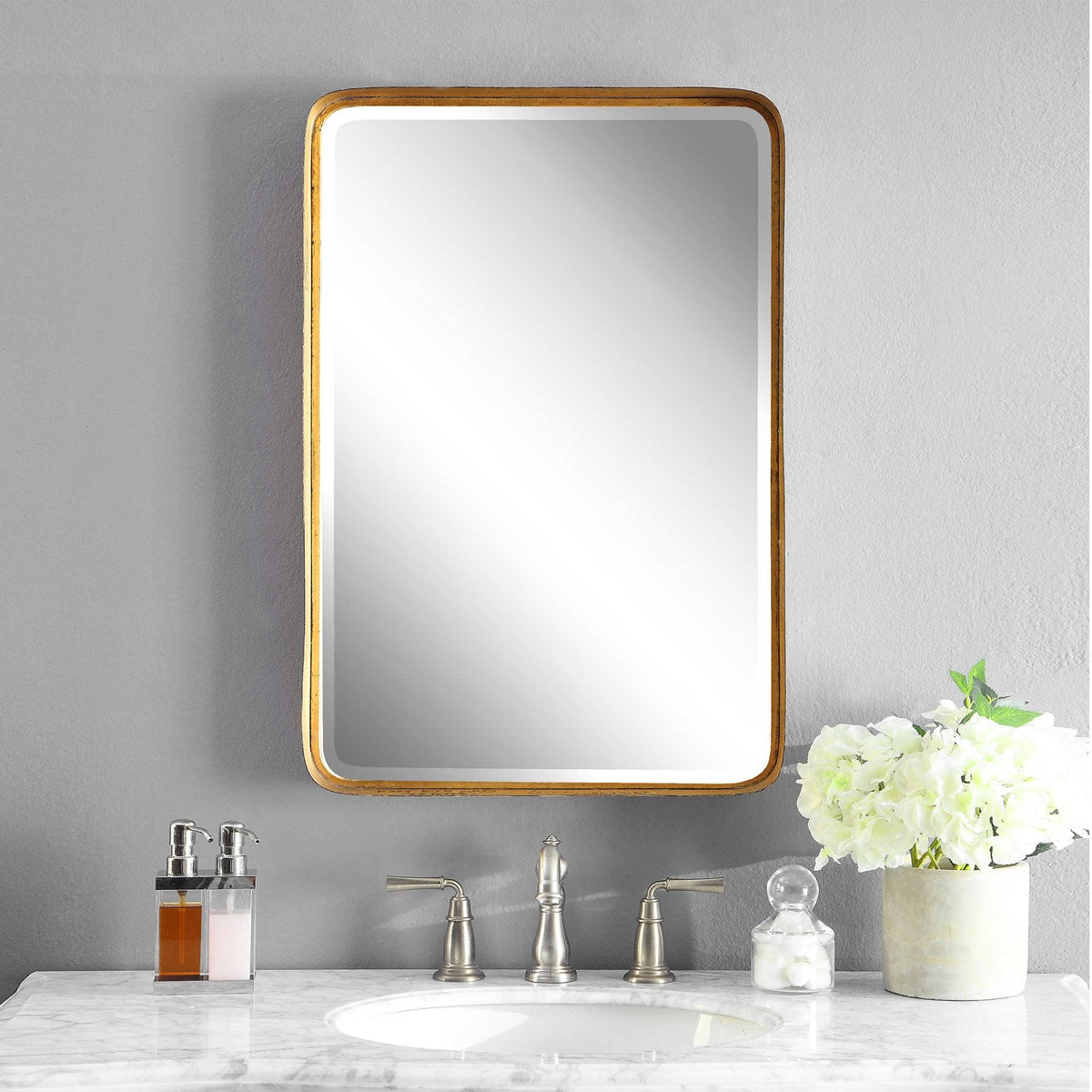 Antiqued GL vanity mirror