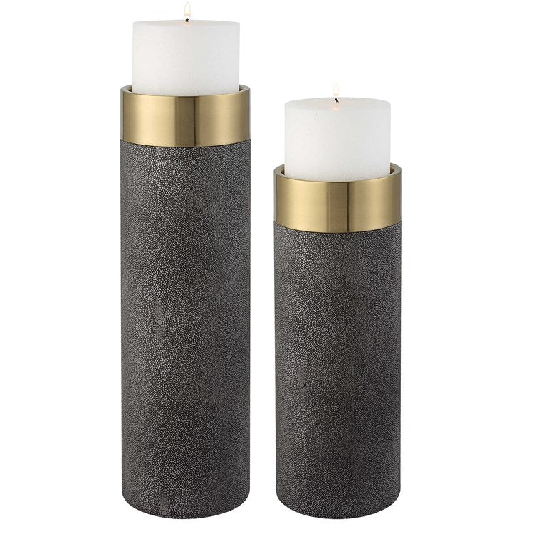 Brass and Iron Candleholders