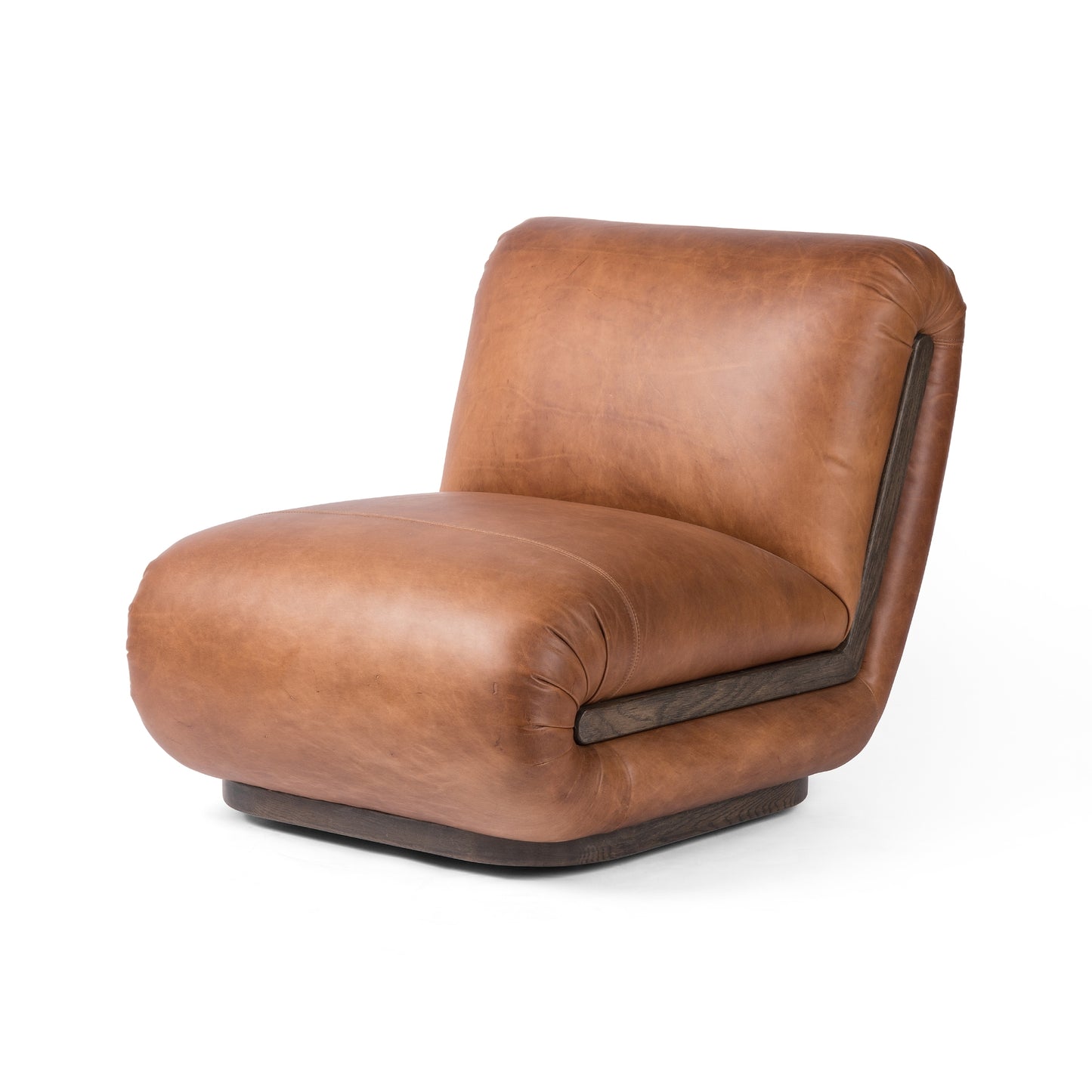 Italian chestnut leather swivel