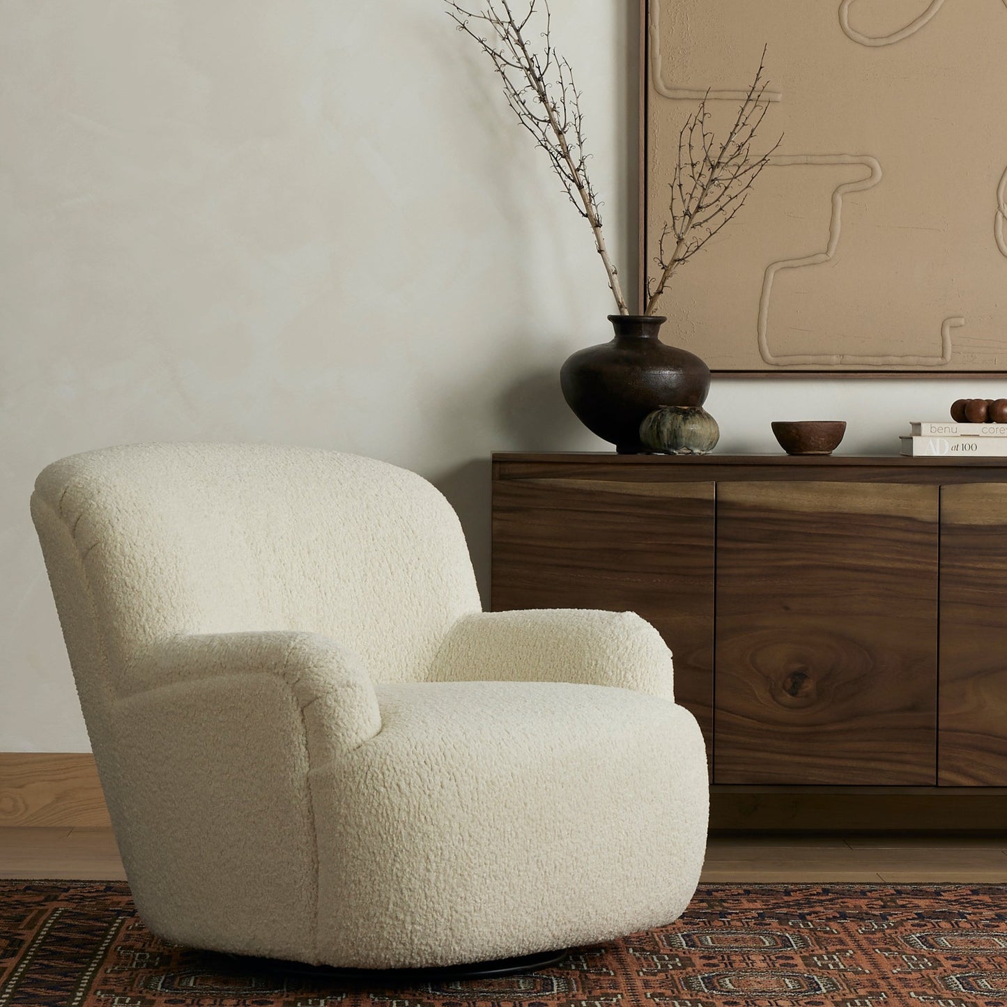 Highback sheepskin swivel