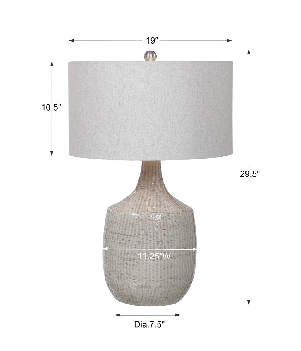Gray Glazed Pattern Lamp