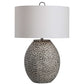 Rustic Gray Pitted Table Lamp