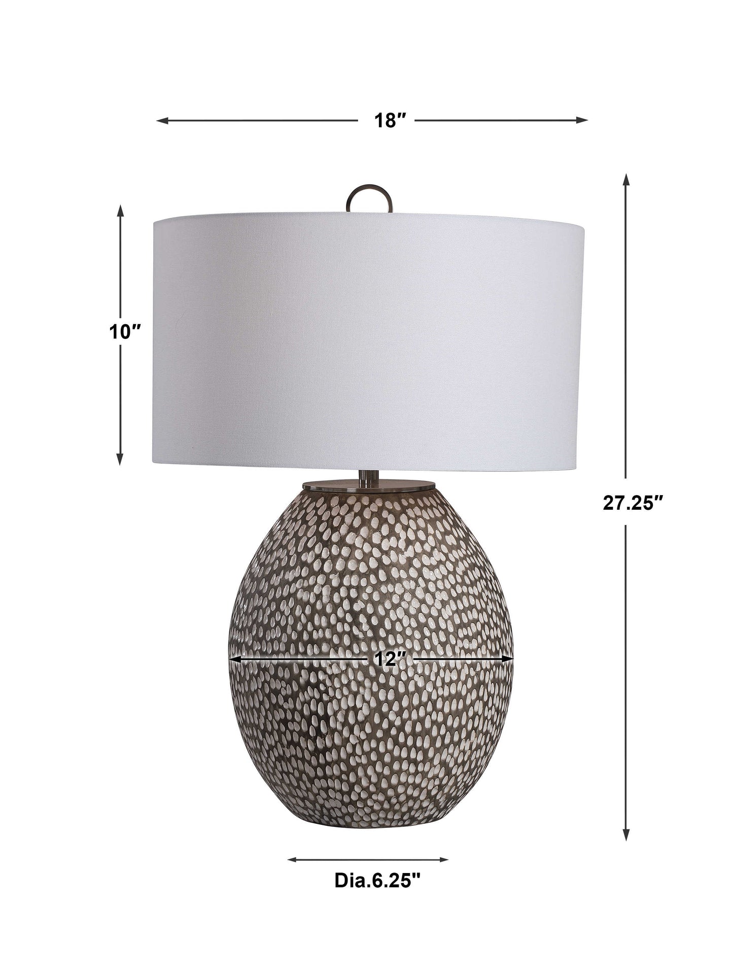 Rustic Gray Pitted Table Lamp