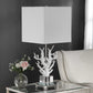 White Coral and Crystal Lamp