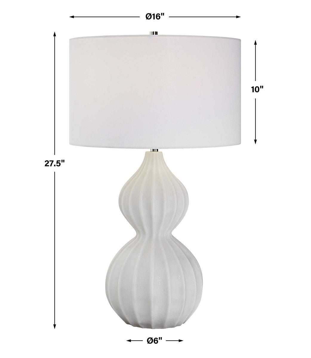 White Scalloped Ridges Lamp