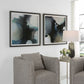 Abstract Dark Art - Framed Set of Contemporary Oil Art Decor in Navy