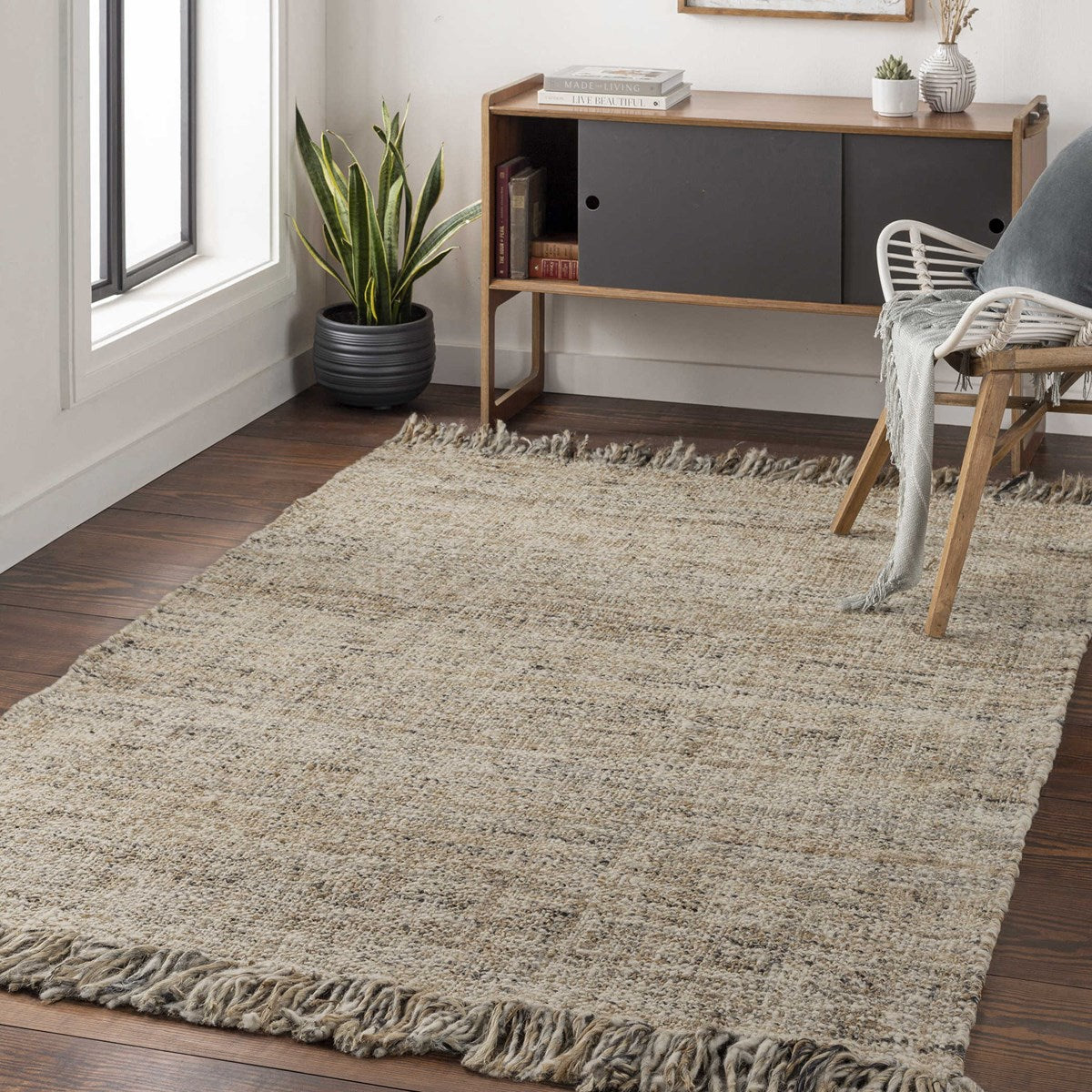 Domant, Jute & wool, gray & tan