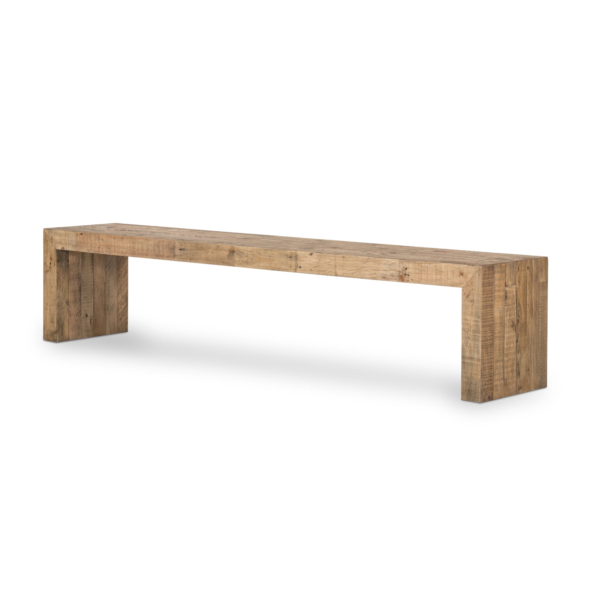 Wood Bench on a diagonal against white background.