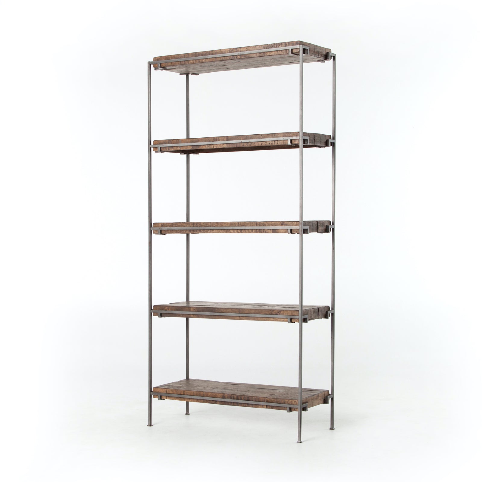 Industrial weathered bookcase