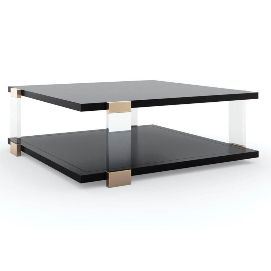 Black & Acrylic table, 52"sq