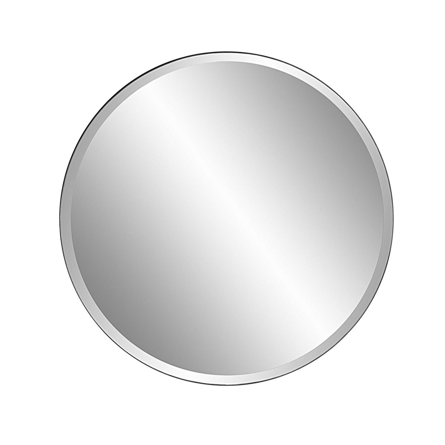 Simple black round mirror