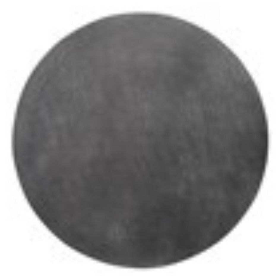Photo of black round metal table top.