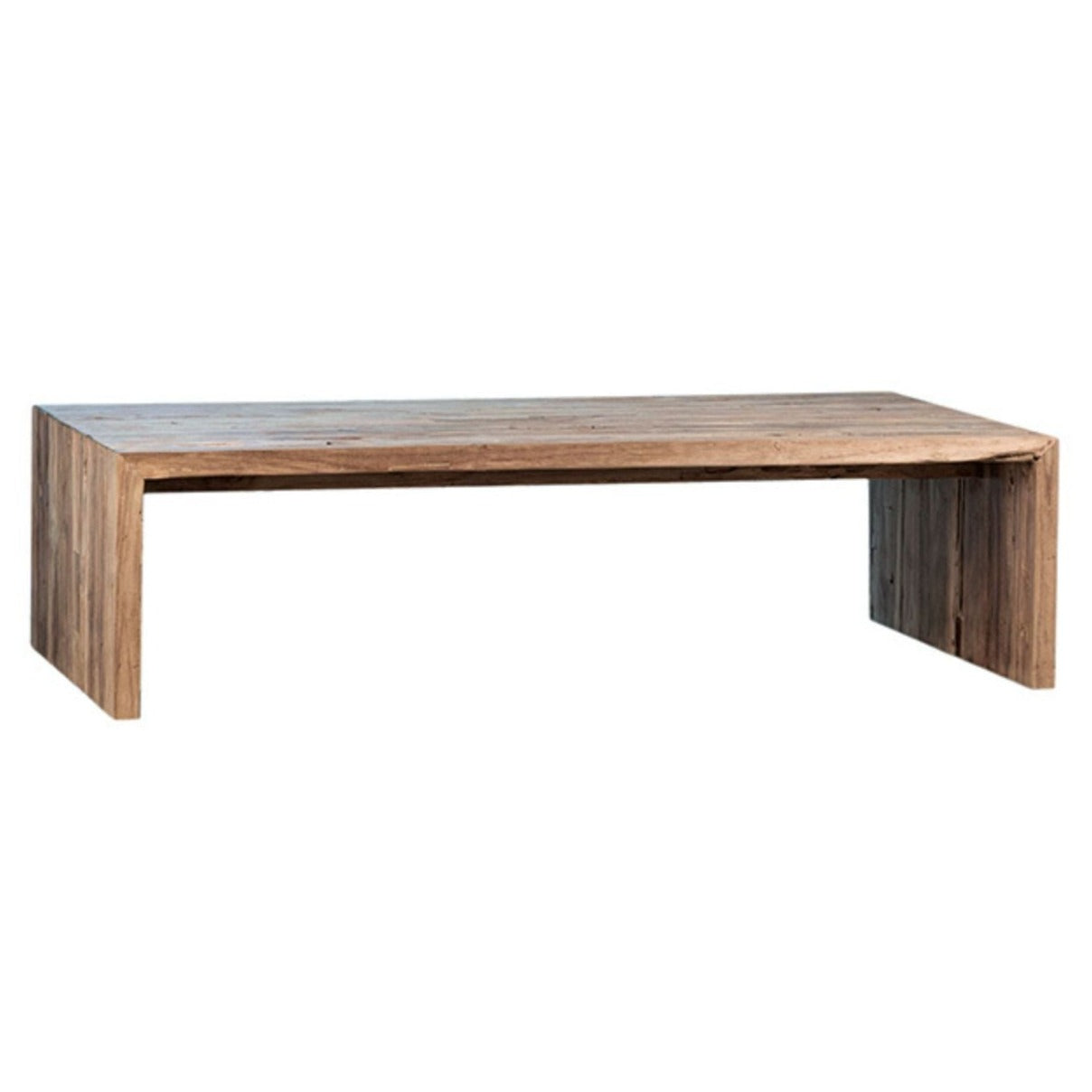 Coffee Table made from Reclaimed Teak Wood. Medium Brown Natural Wood Sealed Finish.