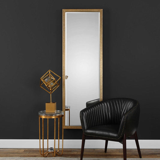 Long antique gold mirror.