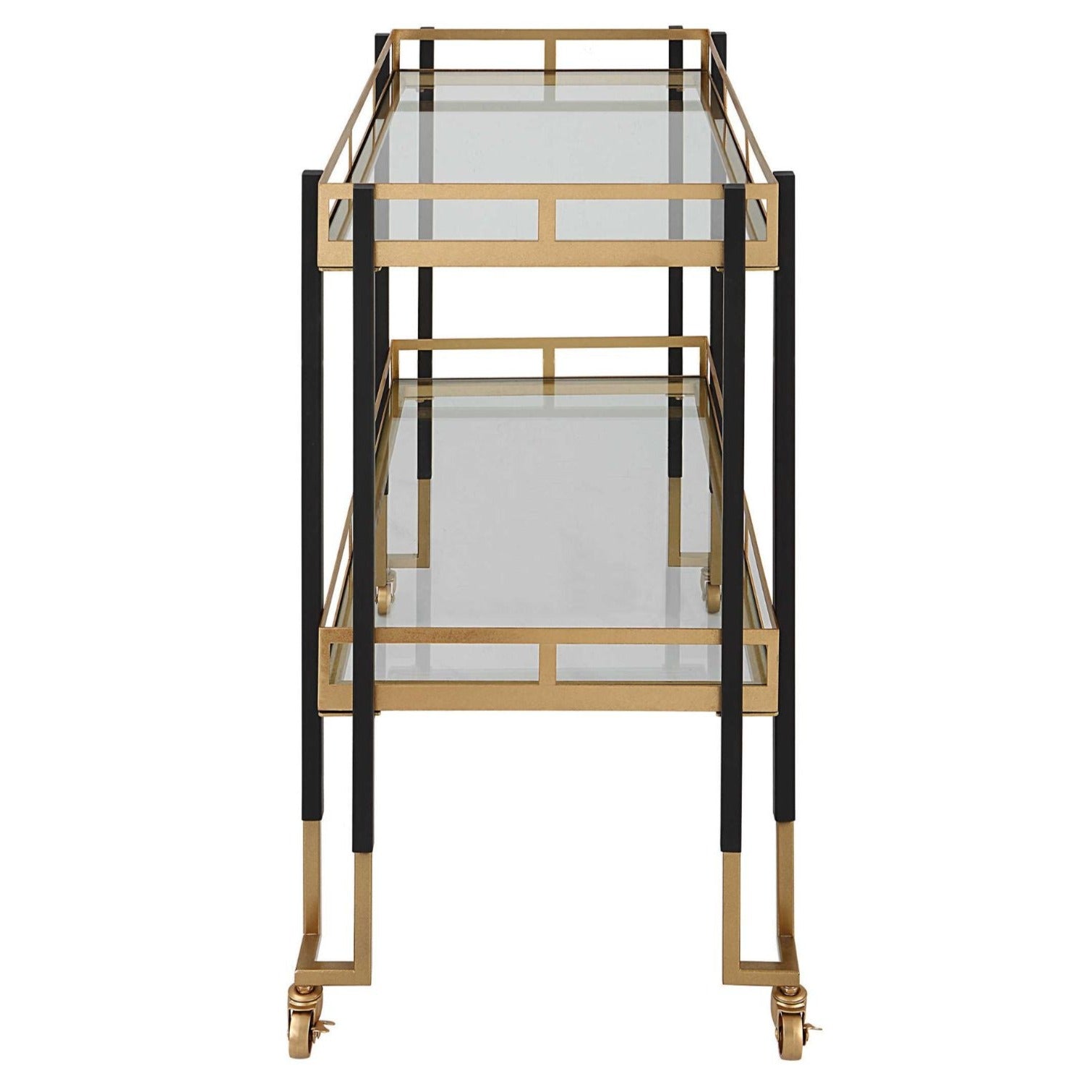 Black and gold bar cart timeless.