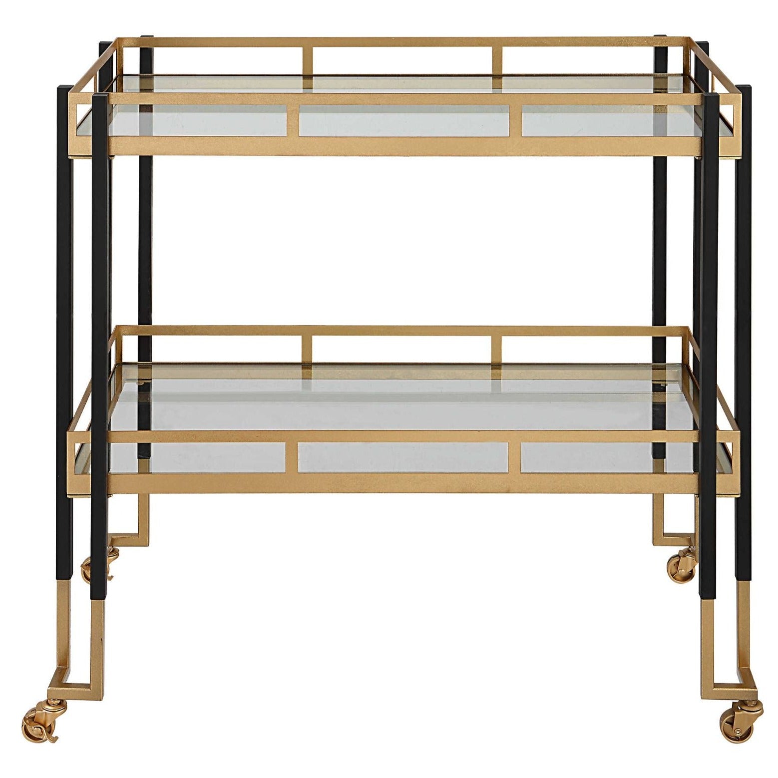 Black and gold bar cart.