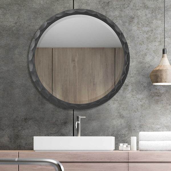 Black Scalloped Vanity Mirror.