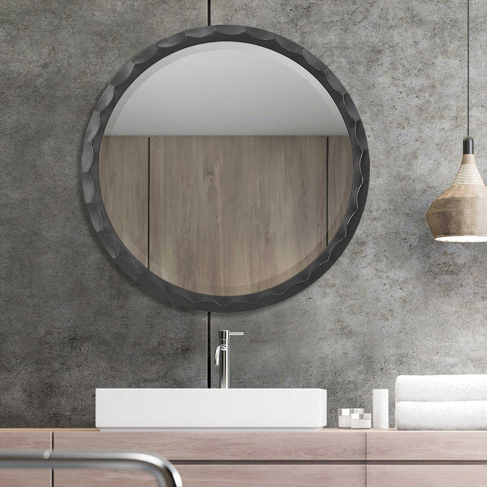 Black Scalloped Vanity Mirror.