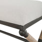 Metal Frame of Bench with Rope Accents.