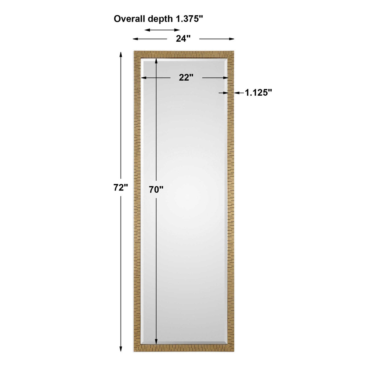Dimensions of gold mirror in antique gold