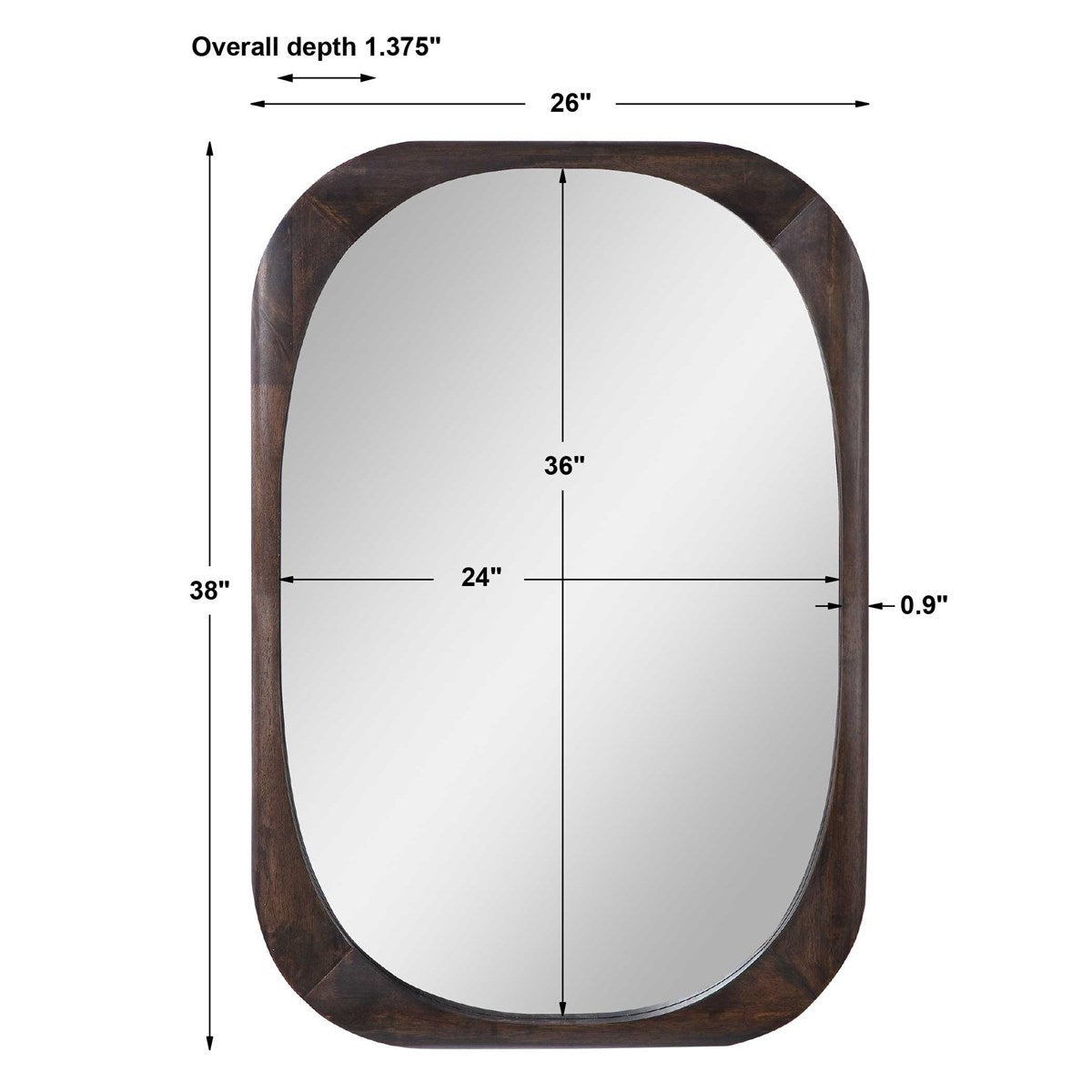 Dimensions of mid century Mirror.
