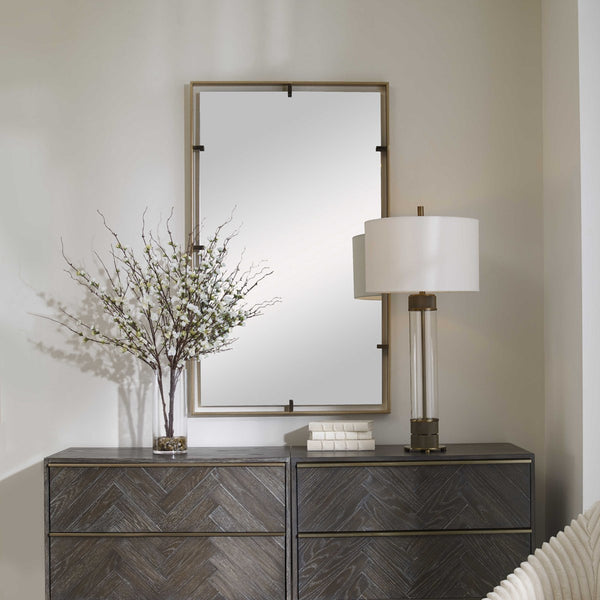 Gold Rectangular Mirror.