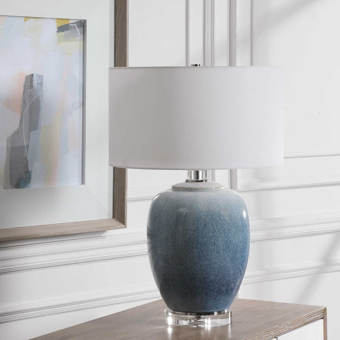Light Blue Ceramic Lamp.