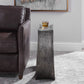 Grey Side Table with Whiskey.