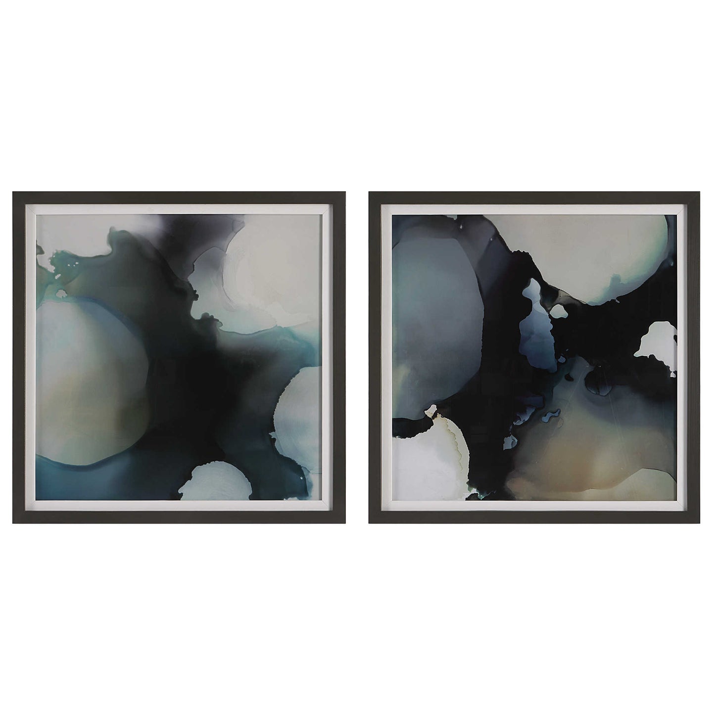 Navy Abstract Paintings Set of 2.