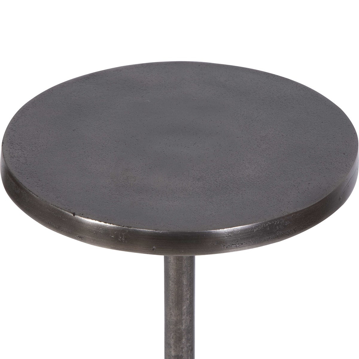 The top of surface of the antique outdoor nickel coffee table on white background.