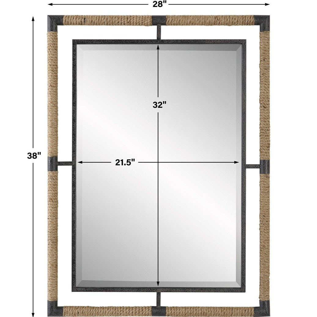 Specifications for nautical rectangular mirror.