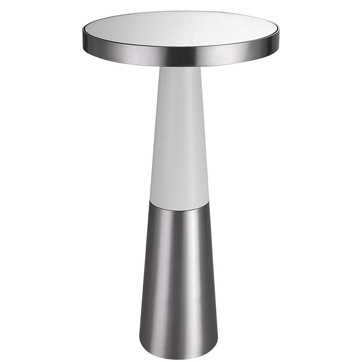 Silver contemporary drink table.