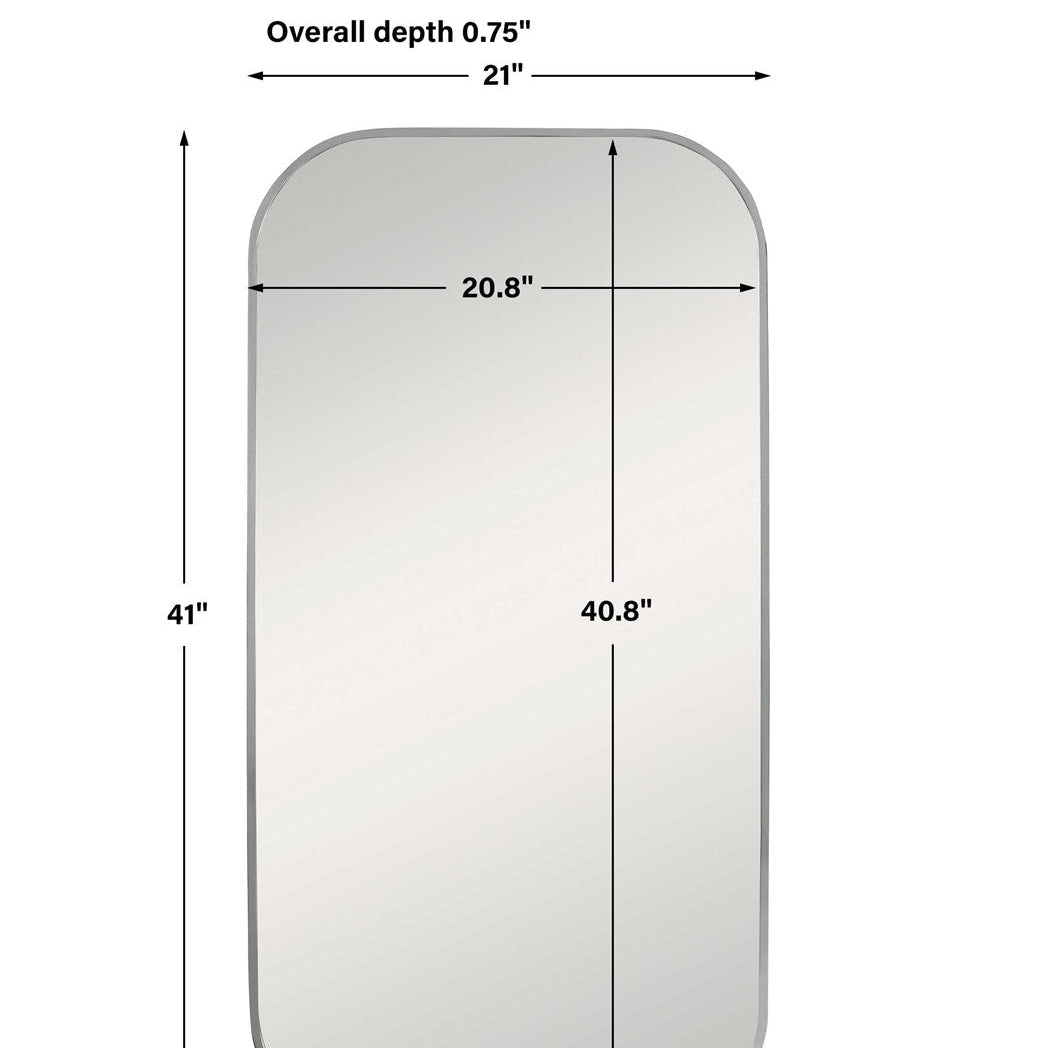 Polished Nickel Rounded Mirror