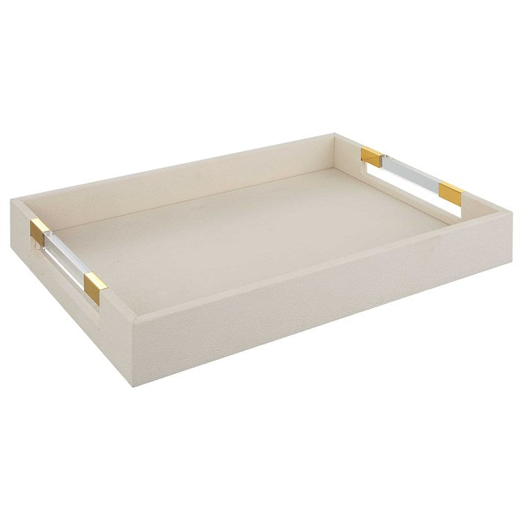 Vanity Tray in white and gold.